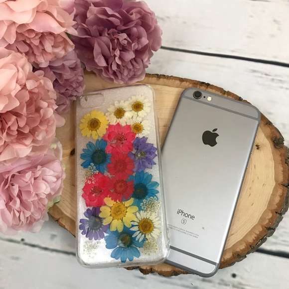 Beautiful Hand Pressed Multi Color Flower iPhone Case - Picture 4 of 7